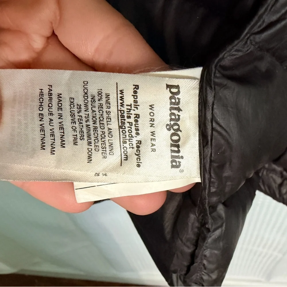 Patagonia Parka Womens Black Insulated Zip Coat Lightweight Parka Size XS - Picture 12 of 12